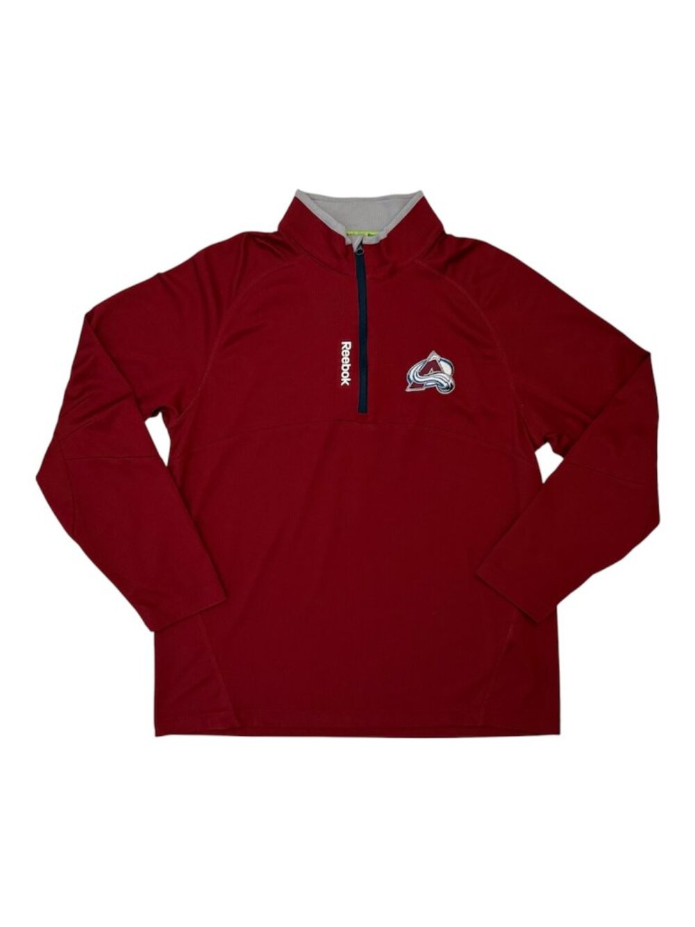 Reebok PlayDry Colorado Avalanche NHL 1/4 Zip Pullover Jacket Men's Large Red